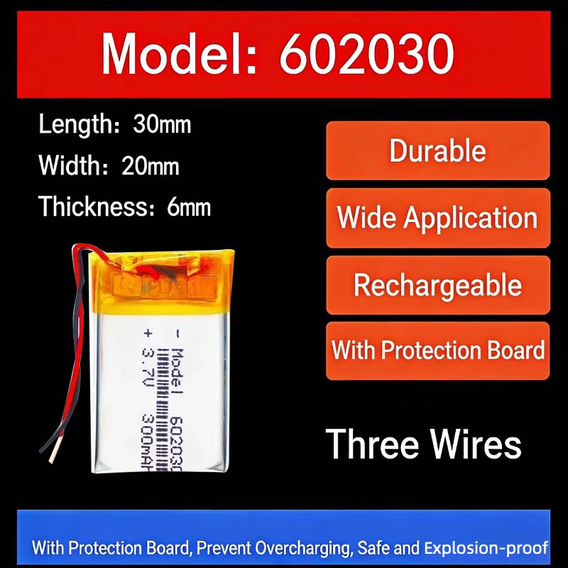 Smartwatch Headset - 3.7V 300mAh 602030 Lithium Battery Lithium