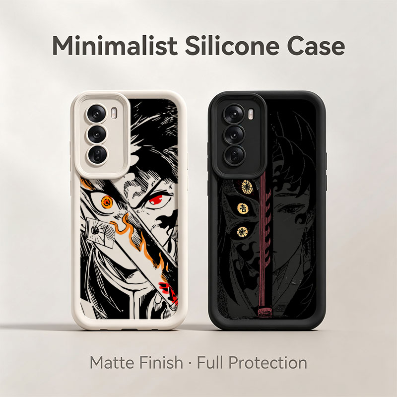 Oppo Reno 12 - Anime Demon Slayer Shockproof Silicone Phone