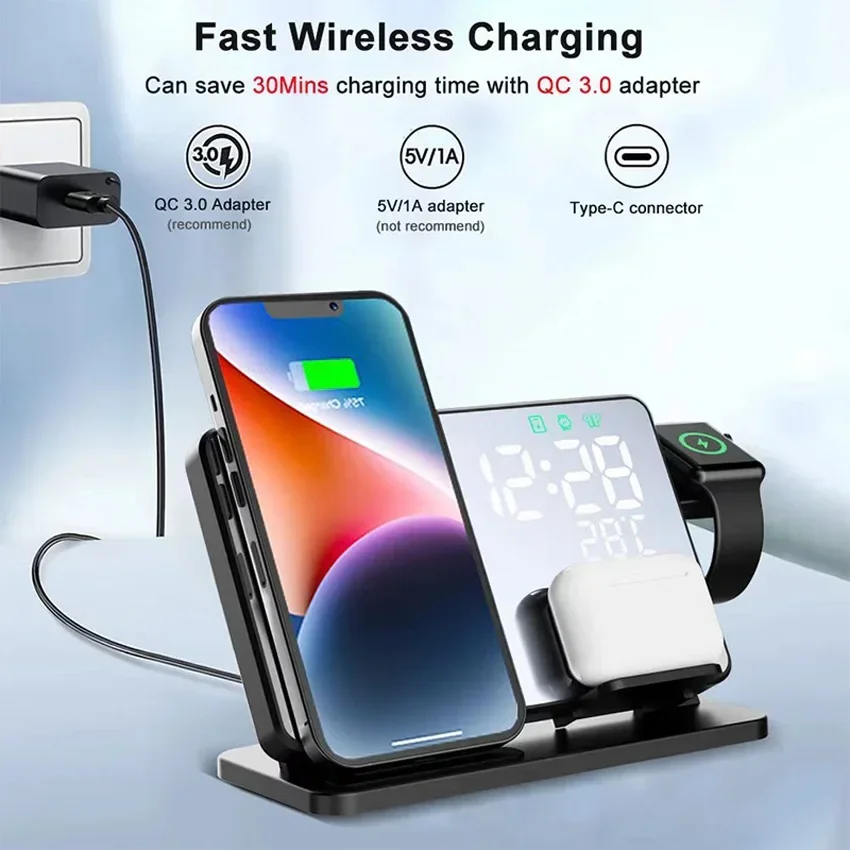 Wireless Charger Alarm Clock S - Smartwatch Ac recension och pris