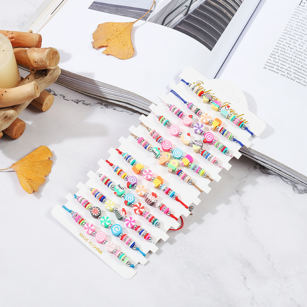 12 Pieces Geometric Soft Ceram - Ceramic Link Bracelet recension och pris