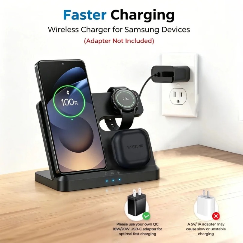 3 in 1 Fast Wireless Charger F - Wireless Charger Watch recension och pris
