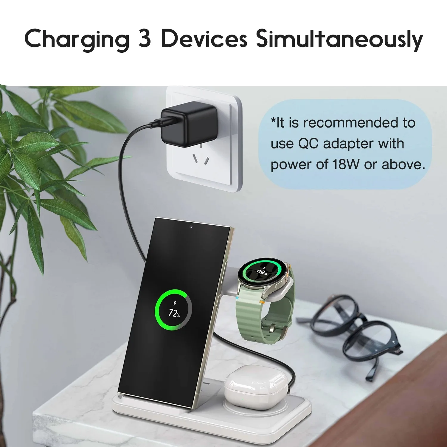 Desktop 3-in-1 Wireless Charge - Wireless Charger Watch recension och pris