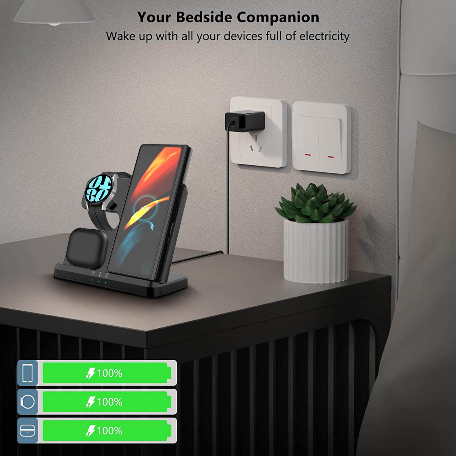 Wireless Charger 3 In 1 Stand  - Smartwatch Ac recension och pris