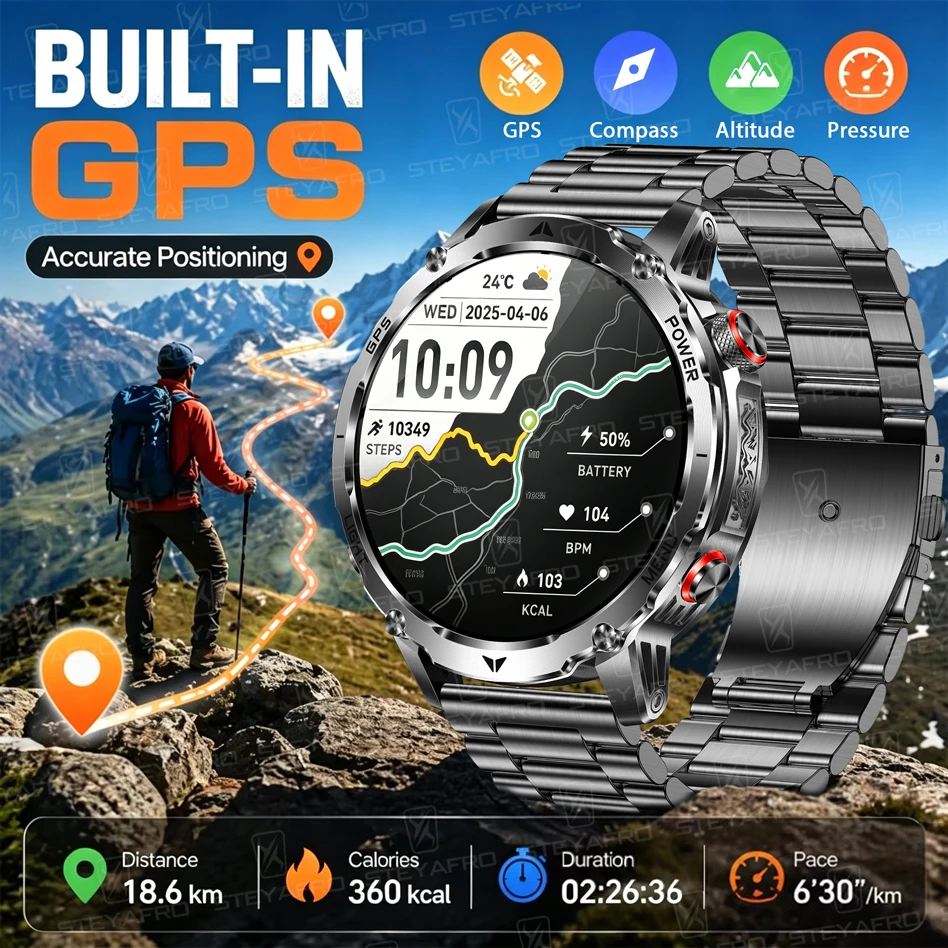 Men's Military Smartwatch with - Smartwatch M Active recension och pris