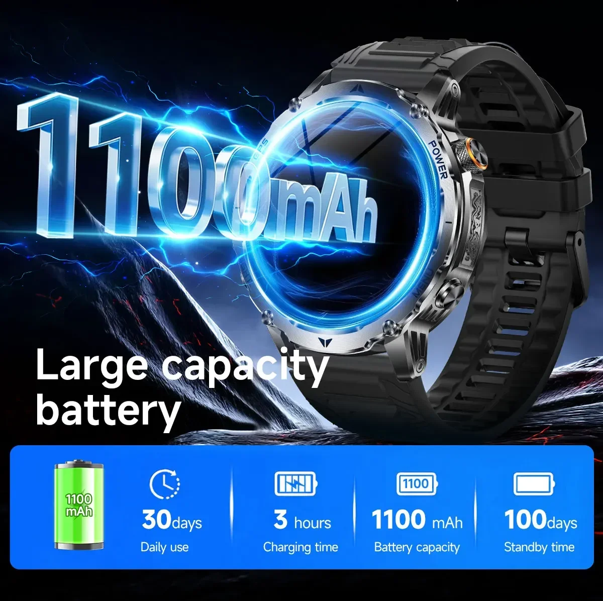 Men's Military Smartwatch with - Smartwatch M Active recension och pris