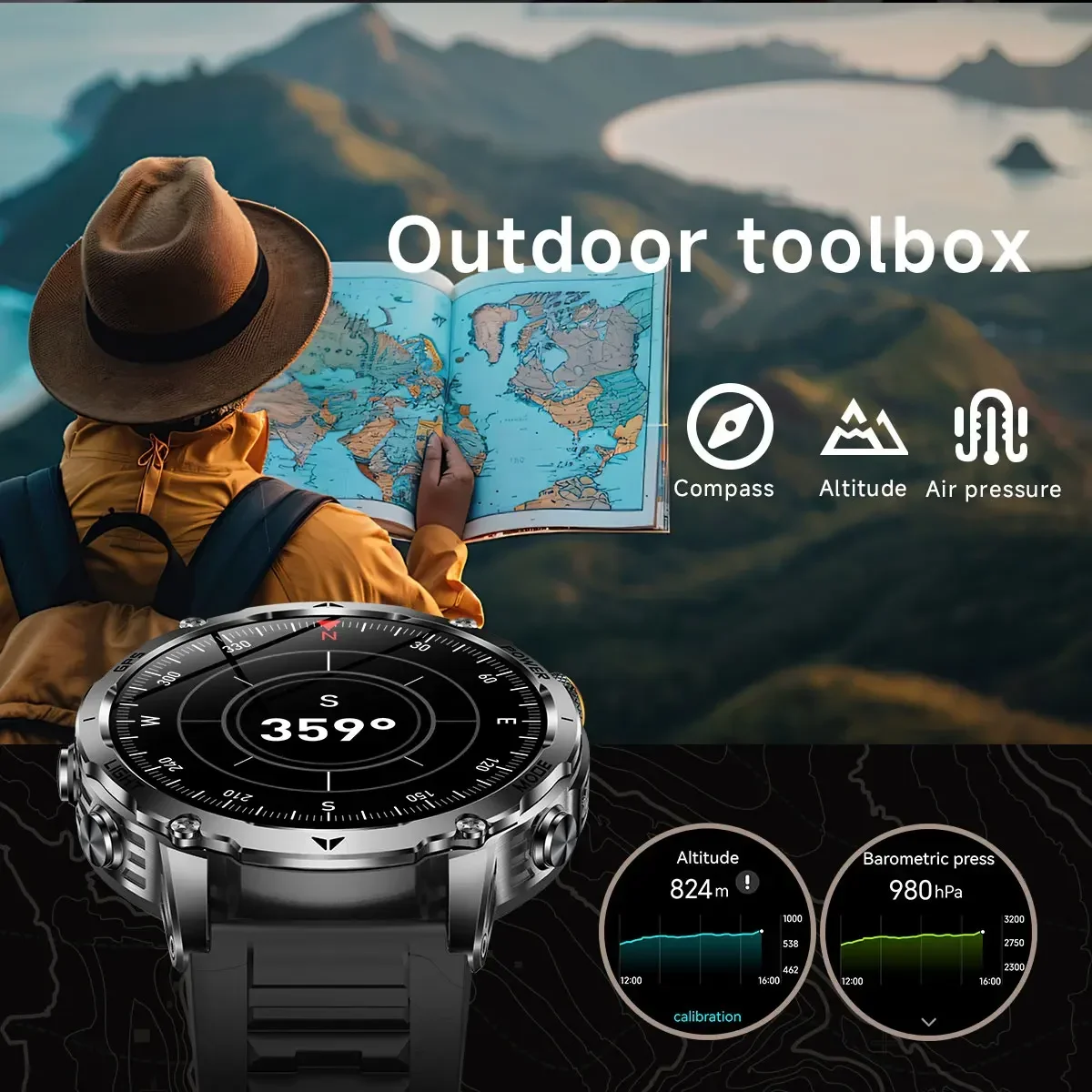 Men's Military Smartwatch with - Smartwatch M Active recension och pris