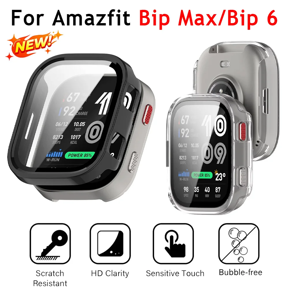HD Glass+Hard PC Case for Amaz - Amazfit Smartwatch Accessories recension och pris