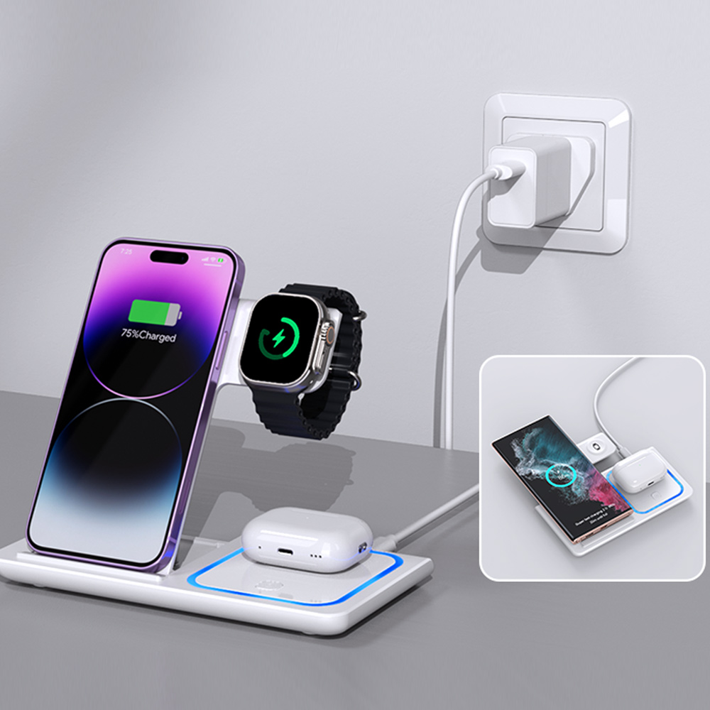 LED 3 in 1 Wireless Charger St - Smartwatch Ac recension och pris