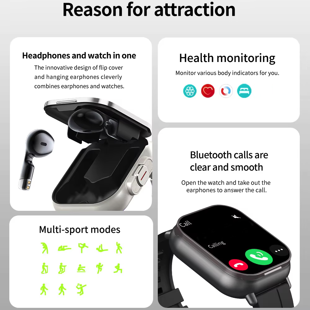Headset 2 in 1 Smart Watch BT  - Smartwatch Headset recension och pris