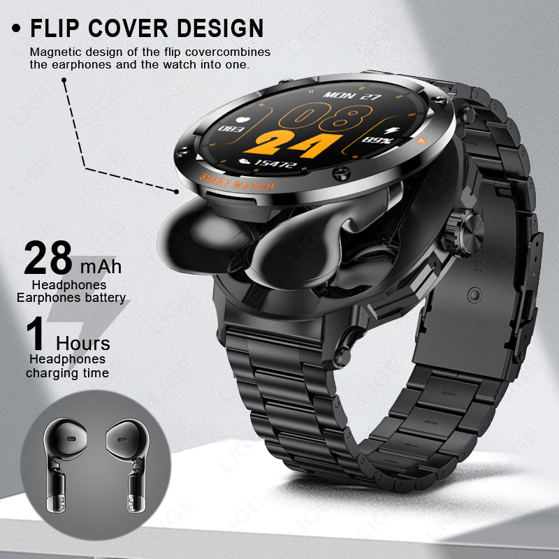 New Men's 2 In 1 Headset Smart - Smartwatch Headset recension och pris