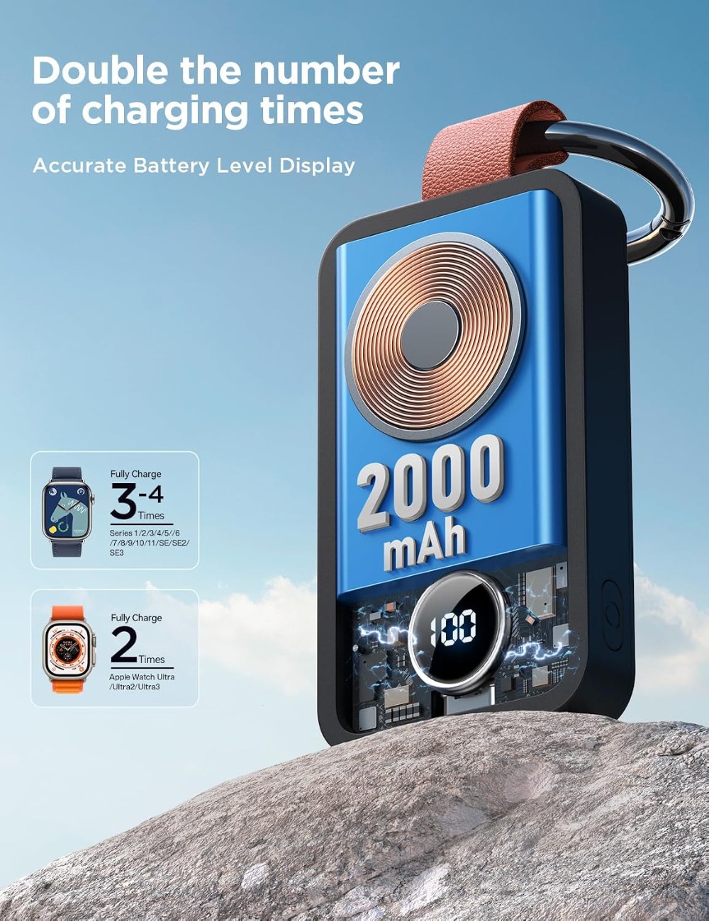 Portable 2000mAh Wireless Char - Wireless Charger Watch recension och pris
