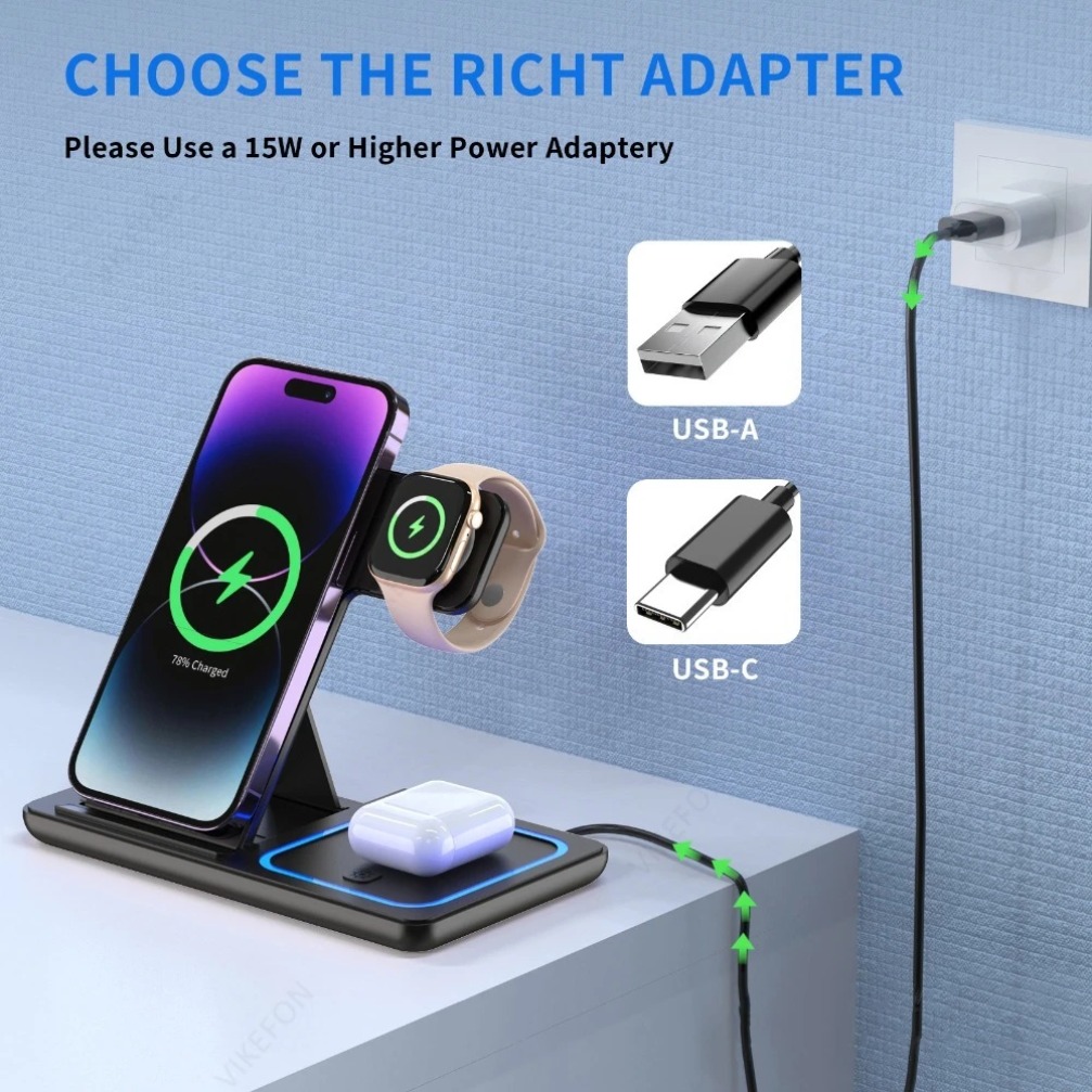 Foldable 3 in 1 Wireless Charg - Wireless Charger Watch recension och pris