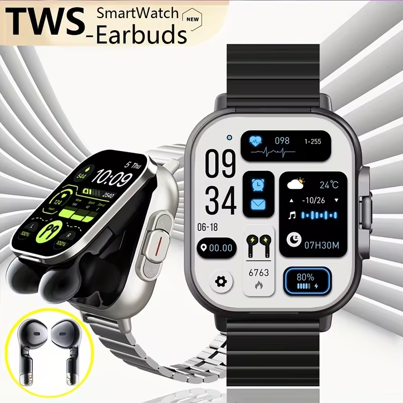 NFC Smart Watch TWS 2-in-1 Hea - Smartwatch Headset recension och pris