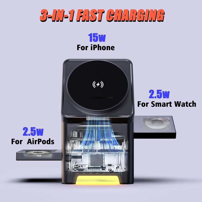 3 in 1 Magnetic Wireless Charg - Wireless Charger Watch recension och pris