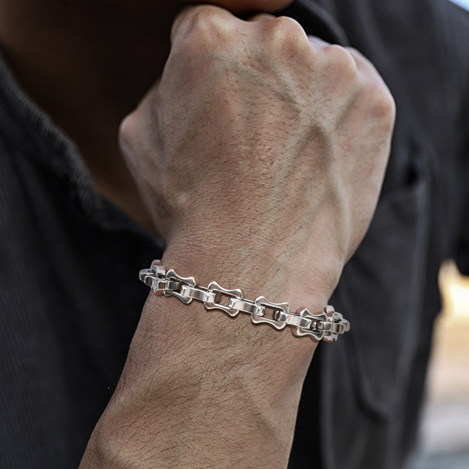Vnox Heavy Bold Mens Chain Bra - Ceramic Link Bracelet recension och pris
